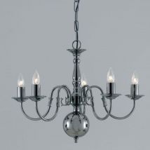 BF00350/5/PEWTER Flemish 5 Light Chandelier - Various Finishes