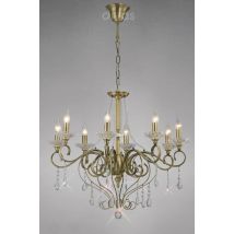 Diyas IL32078 Libra Crystal Ceiling Pendant in Antique Brass