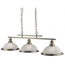 Searchlight 2683-3AB Bistro 3 Light Ceiling Bar Pendant Light Antique Brass