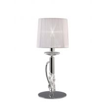 Mantra M3868 Tiffany 1+1 Light Table Lamp In Chrome With White Shade