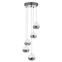 Searchlight 7355-5CC Iceball Modern 5 way Ceiling Pendant Light Chrome