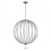 FE/OBERLIN/P/L Oberlin 1 Light Large LED Ceiling Pendant Light In Satin Nickel - Dia: 813mm