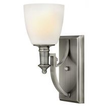 HK/TRUMAN1 1 Light Antique Nickel & Glass Wall Light