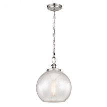 FE/TABBY/P/M Tabby 1 Light Brushed Steel Spherical Ceiling Pendant