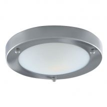 Searchlight 1131-31SS Satin Silver Flush 31cm Bathroom Light I.P44