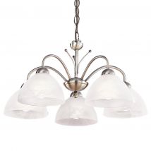 Searchlight 1135-5AB Milanese 5 Light Ceiling Pendant Light In Antique Brass