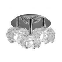 Mantra M3965 Artic 3 Light Large Semi Flush Ceiling Light In Chrome With Clear Glass
