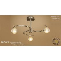 M8011 Sphere Antique Brass 3 Light Semi-Flush Ceiling Light