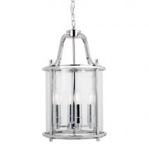 Hakka Medium Polished Chrome 4 Light Round Hanging Lantern