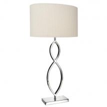 LUI4150 Luigi Table Lamp In Polished Chrome With Cream Oval Shade