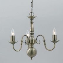 BF00350/3/PB Flemish Style 3 Light Chandelier Ceiling Light