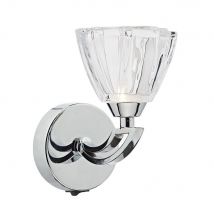 Dar VIT0750 Vito 1 Light Polished Chrome Crystal Wall Light