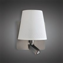 Mantra M5232 Bahia 2 Light Wall Light In Satin Nickel With White Shade