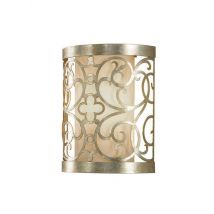 FE/ARABESQUE1 1 Light Silver Leaf Patina Wall Sconce