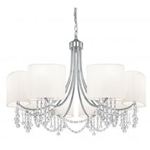 Searchlight 1058-8CC Nina Ceiling Pendant Light with White Shades