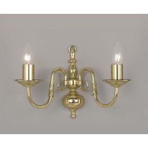 BF00350/2/WB/PB Flemish 2 Light Polished Brass Wall Bracket
