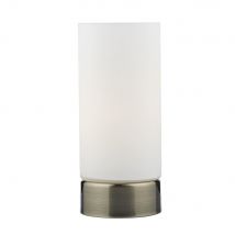 OWE4075 OWEN Antique Brass and Opal Glass Touch Table Lamp