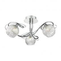 Dar REH0350 Rehan 3 Light Semi Flush Ceiling Light In Polished Chrome