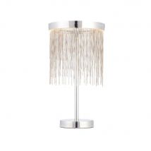 Endon 73769 Zelma One Light LED Table Lamp In Chrome Plate And Silver Effect Chain
