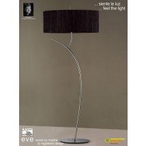 M1139/BS Eve 2 Light Chrome Floor Lamp With Black Shade