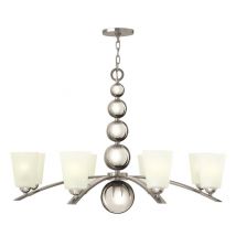 HK/ZELDA8 PN Polished Nickel Zelda 8 Light Chandelier with Glass Shades