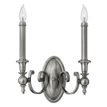 HK/YORKTOWN2 2 Light Antique Nickel Traditional Wall Light