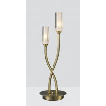 Dar MOR4075 Morgan 2 Light Antique Brass Table Lamp