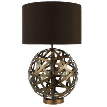 Dar VOY4264 Voyage Table Lamp With Brown Faux Silk Shade