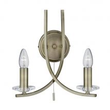 Searchlight 4162-2AB Ascona 2 Light Wall Light in Antique Brass