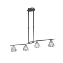 Mantra M3751 Iku 4 Light Telescopic Pendant/Semi Flush Ceiling Light In Satin Nickel