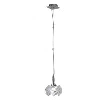 Mantra M3963 Artic 1 Light Large Ceiling Pendant In Chrome With Clear Glass