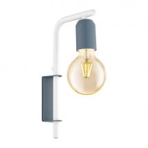 Eglo 49122 Adri-P 1 Light Wall Light In Dark Blue And White