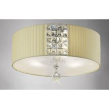 Diyas IL31172/CR Evelyn Cream And Crystal Flush Ceiling Light