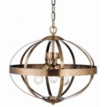 Firstlight 3709AB Healey 3 Light Ceiling Pendant In Antique Brass