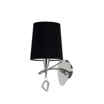 Mantra M1647/S/BS Mara 1 Light Switched Wall Light In Chrome With Black Shade