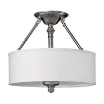 HK/SUSSEX/SF Sussex 3 LIght Brushed Nickel Semi Flush Ceiling Light