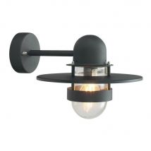 Norlys BERGEN-BLACK-C Bergen 1 Light Wall Lantern Light In Black With Clear Glass