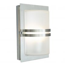 Norlys Basel Wall Light Stainless Steel with Frosted Glass