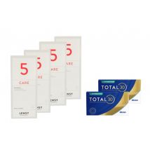 Total 30 for Astigmatism 2 x 6 Stück Monatslinsen + Lensy Care 5 Halbjahres-Sparpaket