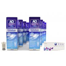 Biofinity 4 x 6 Monatslinsen + AoSept Plus HydraGlyde Jahres-Sparpaket