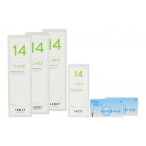 Contaview aspheric UV 2 x 6 Monatslinsen + Lensy Care 14 Halbjahres-Sparpaket