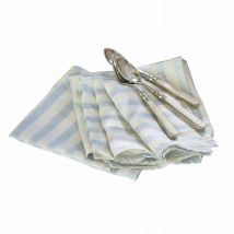 Lot de 4 serviettes Voynich, bleu/crème (40 x 40cm)