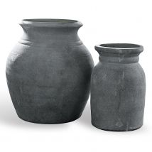 Lot de 2 vases Molduc, gris vieilli (23cm)