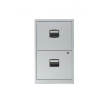 Bisley Metal Filing Cabinet 2 Drawer A4 - Silver