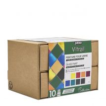Pebeo Vitrail Glass Paint Collection Set - 10x45ml