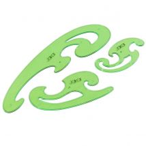 Jakar Plastic French Curve Set Of 3