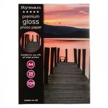 Ryman Premium Gloss Photo Paper A4 250gsm 20 Sheets