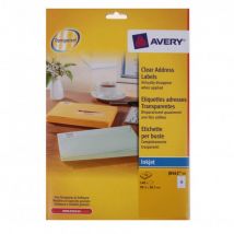 Avery Inkjet Labels 38x99mm 14 per A4 Sheet 10 sheets Clear