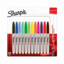 Sharpie Marker Pens Permanent Fine Point Assorted Pack of 12