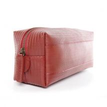 Elvis &amp; Kresse Washbag Medium Red Handmade Fire Hose